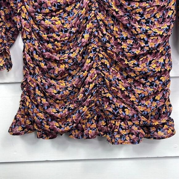 Fate Long Sleeve Ruched Floral Mini Dress Women’s Size Medium - Picture 6 of 13